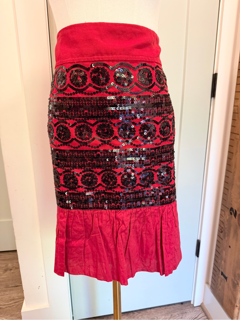 Moulinette Soeurs Anthropologie Gatsby Sequin Skirt Ruffle Maximalist Glam 2